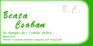 beata csoban business card