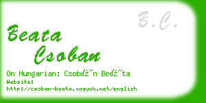 beata csoban business card